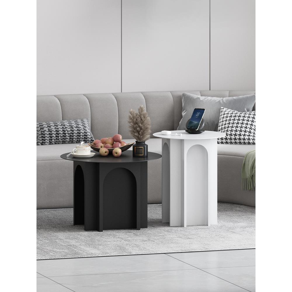 北欧铁艺飘窗小桌子小茶几小户型沙发边几轻奢角几极简圆几小边桌