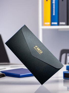 公司加厚信封定制logo烫金 订做印刷黑色珠光5号创意邀请函信封袋