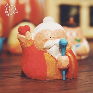 【大美术馆】木雕小神仙摆件防脱发娘娘月老财神菩萨车载女生礼物