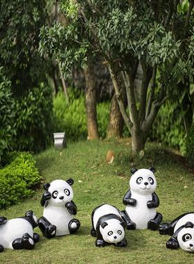 户外仿真熊猫雕塑摆设创意庭院小区草坪花园景观园林装饰落地摆件