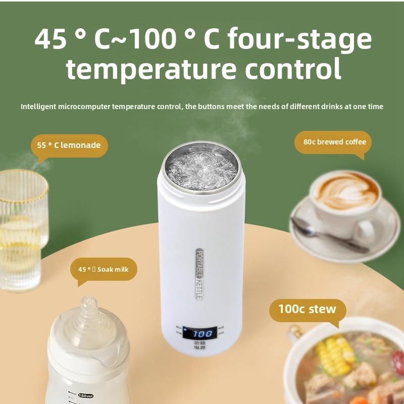 110V美规便携烧水壶小型迷你调温办公旅行调冲奶保温电加热水杯子