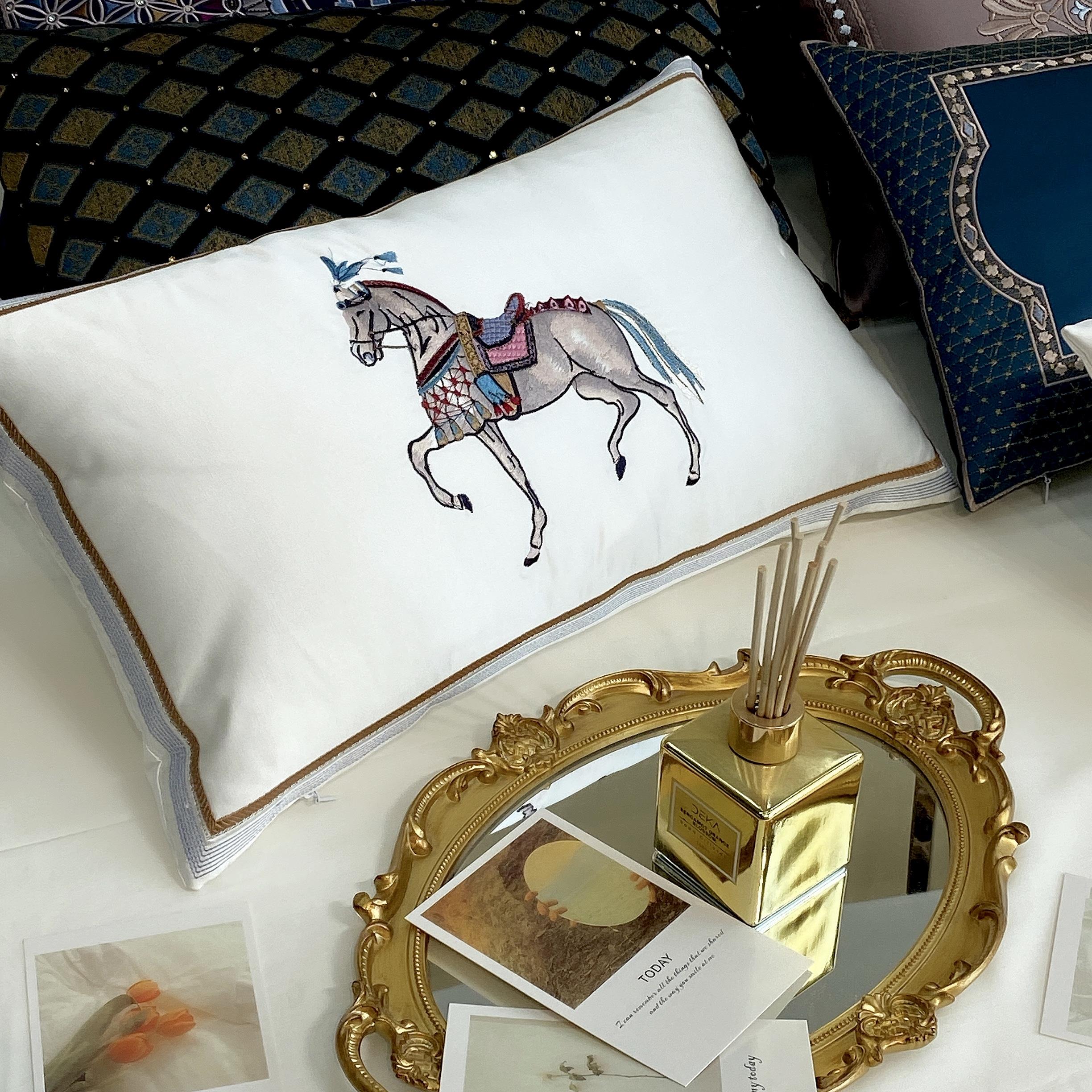 高端简约轻奢几何缎面抱枕靠垫套客厅腰枕别墅靠枕沙发座椅腰枕