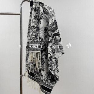 XIAOLUZI 驴 高级感丛林动物园双面羊毛大方巾加厚保暖围巾披肩女