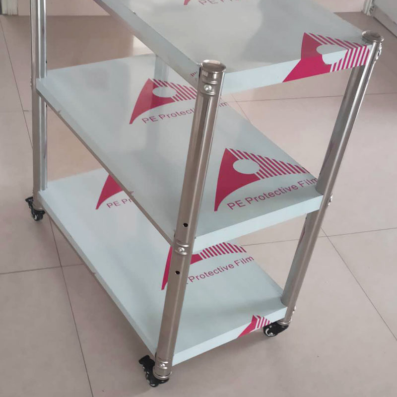 带刹车不锈钢置物架三层带轮子厨房收纳架微波炉烤箱架多层落地架