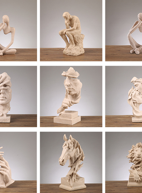 沉默是金抽象艺术工艺品创意人物雕塑摆件办公室客厅酒柜子装饰品