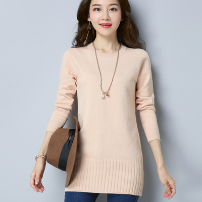 中长款内搭毛衣女2020新款百搭大码宽松可外穿秋冬针织低领打底衫