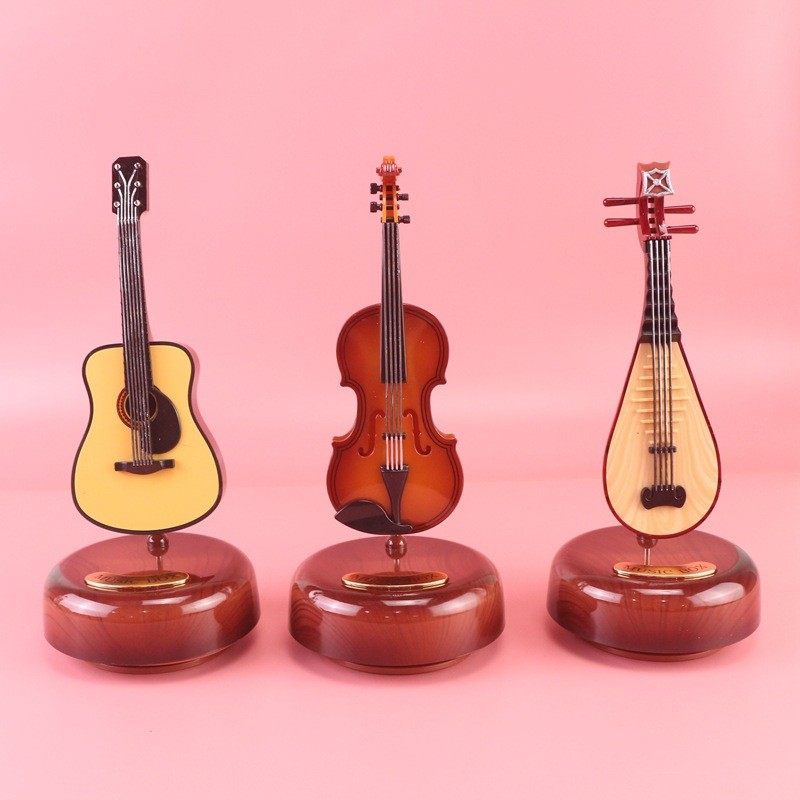 D668新款塑料小提琴音乐盒 创意可爱迷你八音盒生日小礼物礼品