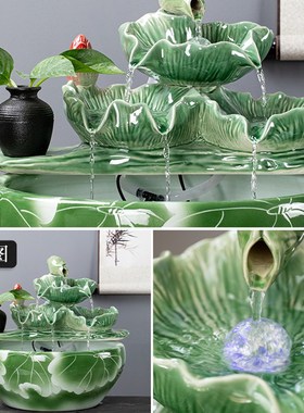 自动循环流水鱼缸增氧摆件养鱼盆喷泉瀑布室内家用加湿招财流水器