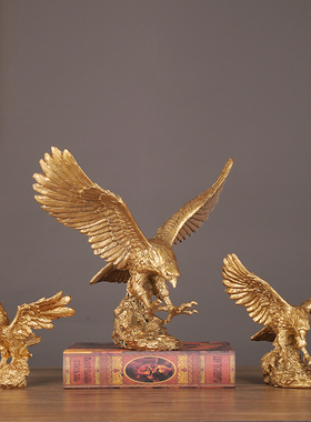 大鹏展翅老鹰摆件客厅办公室书房雄鹰装饰品公司酒店书柜书架摆设