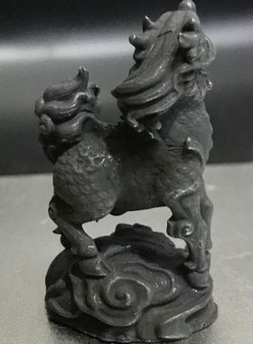 麒麟摆件纯铜火麒麟新中式办公桌面装饰桌摆饰品把玩手把件钥匙扣