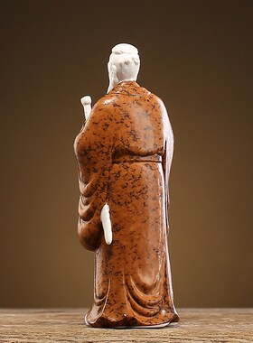 孔明诸葛亮雕像陶瓷摆件历史人物家居装饰紫砂工艺礼品博古架摆设