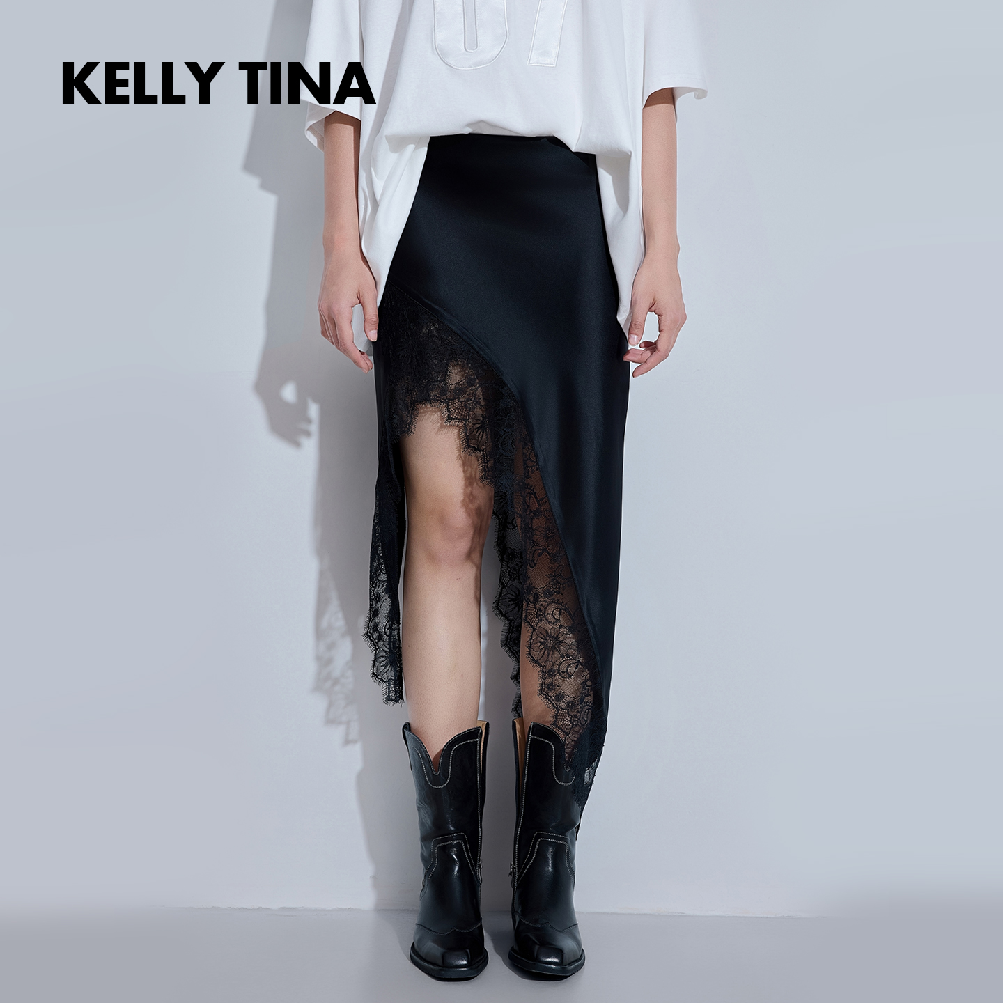 KELLYTINA醋酸蕾丝裙