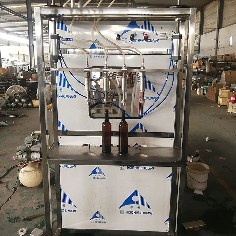 半自动负压灌装机 液体油漆灌装设备 4头版自动香水灌装机
