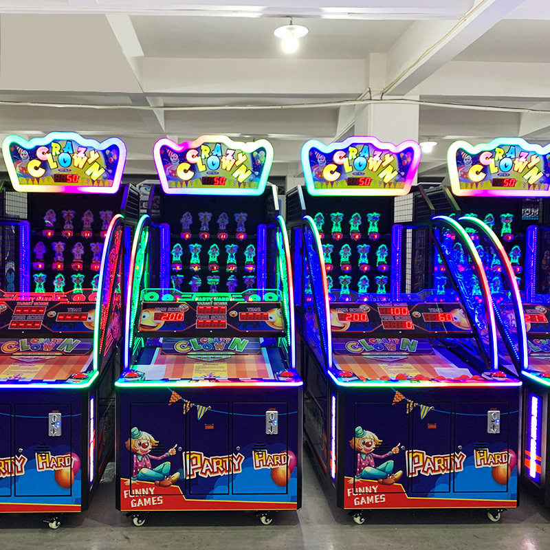大型电玩城亲子互动疯狂小丑投球游戏机砸球游艺机娱乐设备彩票机