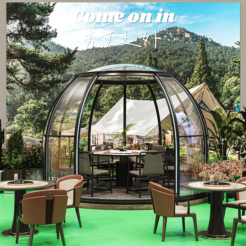 广州源头厂家星空房阳光房pc移动室外下午茶玻璃房球形透明泡泡屋