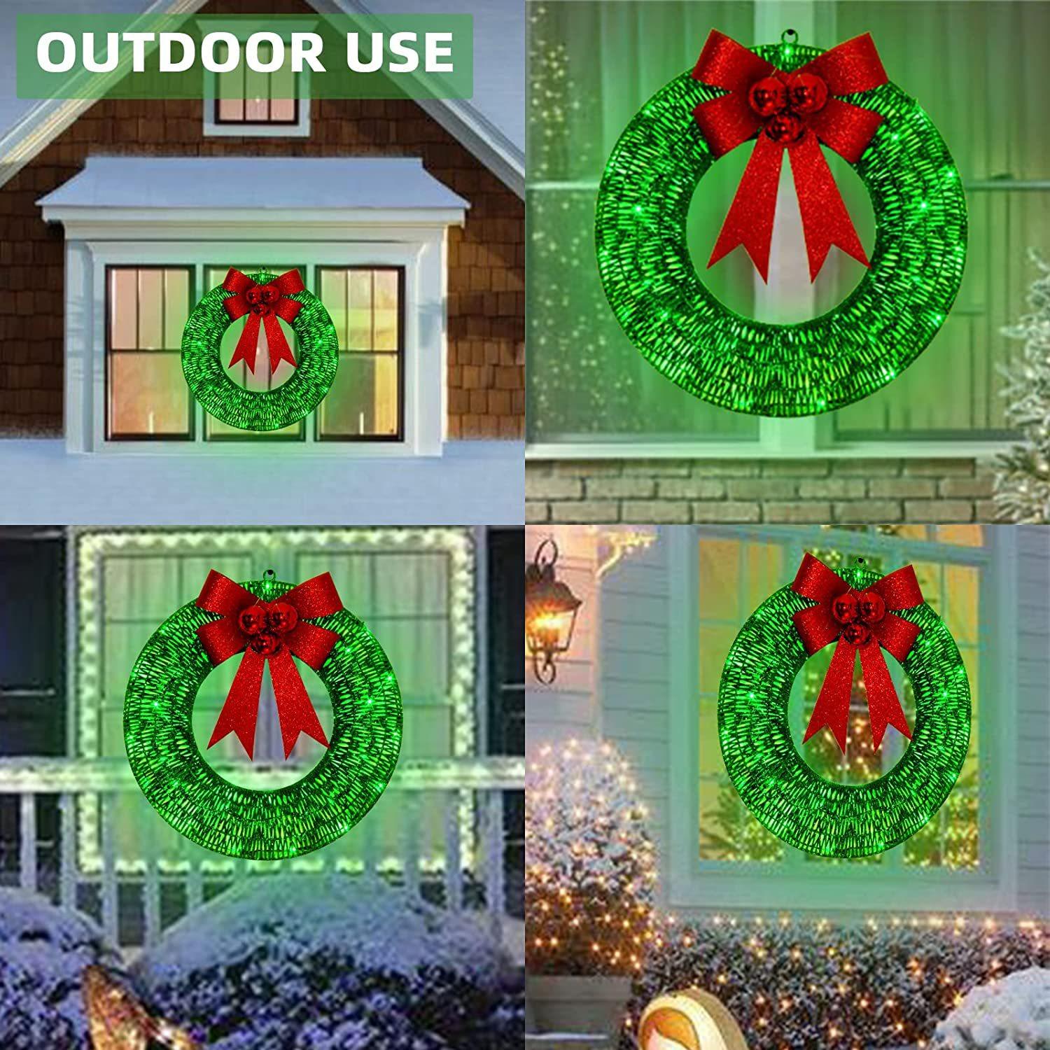 铁艺金属圣诞LED发光花环 圣诞灯光花圈绿色白色金色花环装饰,节庆用品/礼品,装饰灯,淘宝优惠券,粉丝福利购,淘宝优惠卷