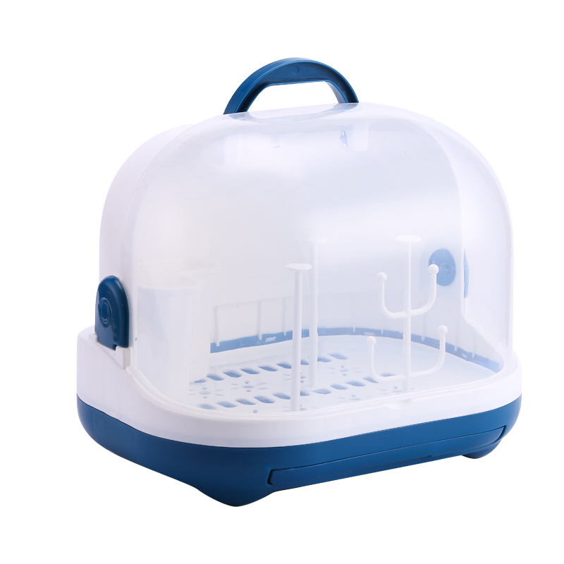 放奶瓶收纳盒防尘沥水架带盖碗筷辅食工具餐具收纳箱新生婴儿