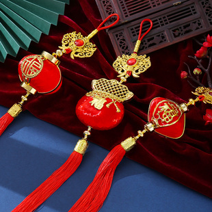 新年装饰挂件兔年春节小挂饰客厅过年布置用品福字灯笼金算盘挂件