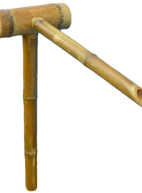 日式竹子流水摆件庭院石槽鱼缸装饰水景循环水竹排造景喷泉流水器