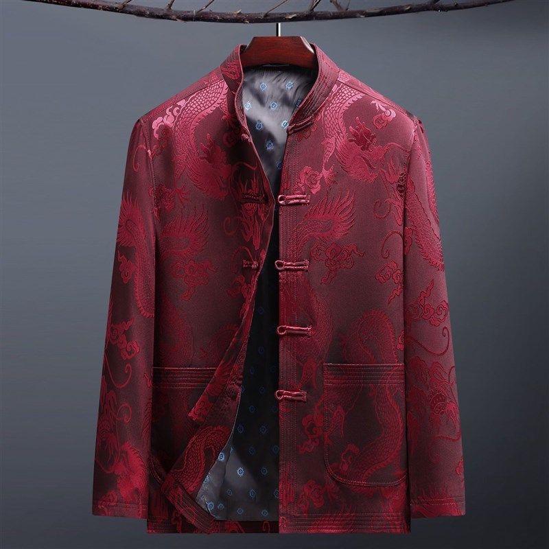 唐装男夹克中老年长袖外套中国风老人过寿生日爷爷衣服爸爸春秋装,男装,唐装,淘宝优惠券,粉丝福利购,淘宝优惠卷