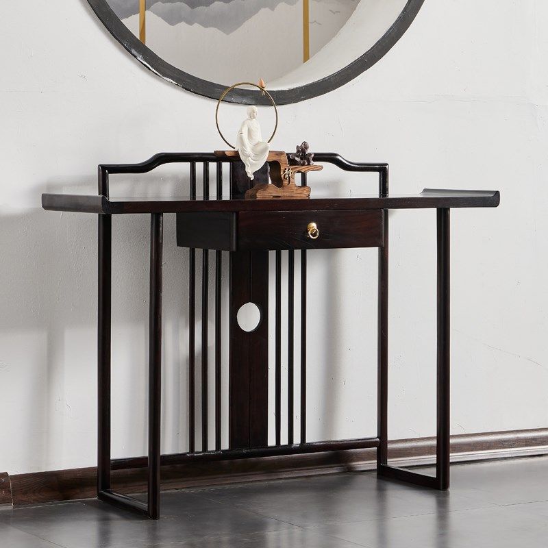 新中式禅意条案仿古中式玄关桌子靠墙端景台全实木条几门厅玄关柜