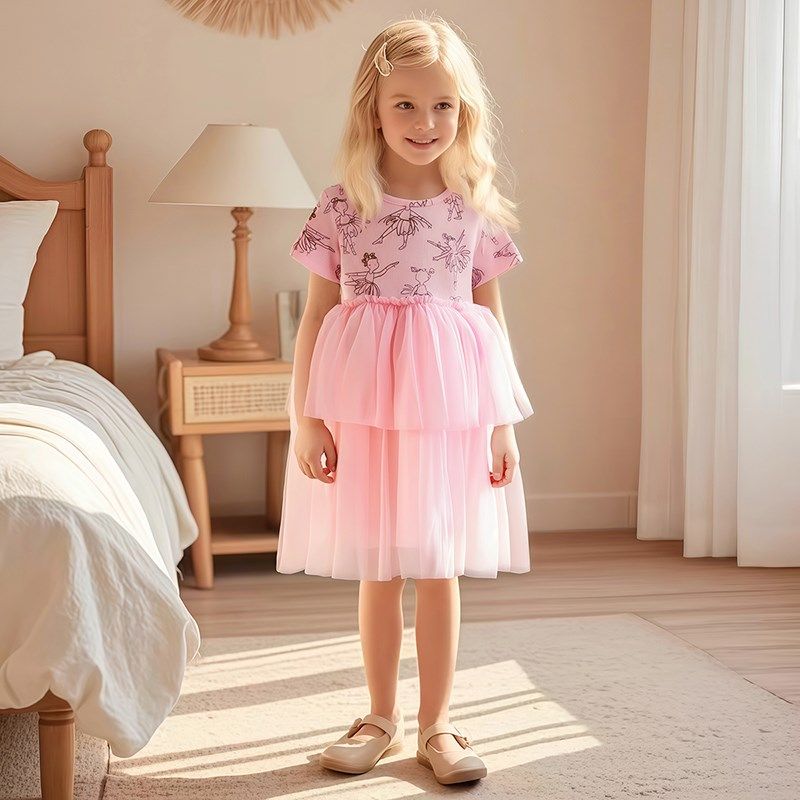 女童粉红色短袖连衣裙宝宝网纱蓬蓬裙儿童纯棉夏装婴幼儿礼服裙子,童装/婴儿装/亲子装,连衣裙,淘宝优惠券,粉丝福利购,淘宝优惠卷