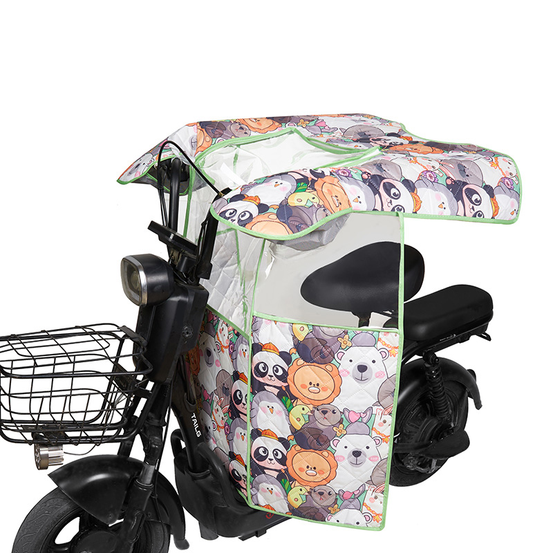 电动车挡风被夏季亲子防风罩电动自行车挡风被亲子防晒四季通用款