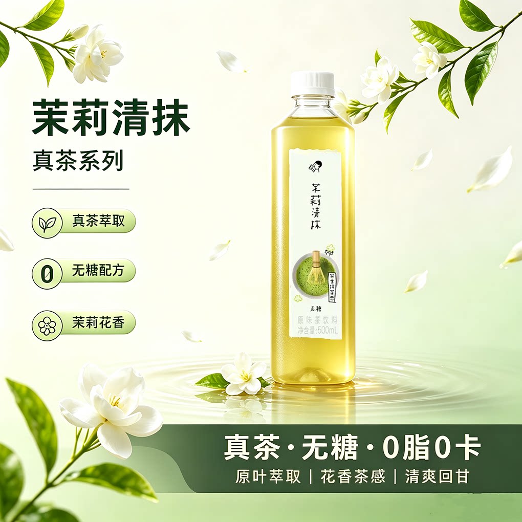 喜茶无糖茶玉露清抹茉莉清抹原味茶饮料清爽饮品500ml瓶装非原箱图片