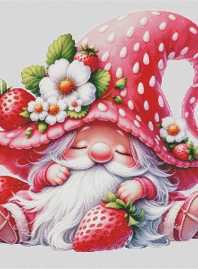 【ZZ4969-草莓小矮人】十字绣2024新款混绣自己绣人物小幅卡通简