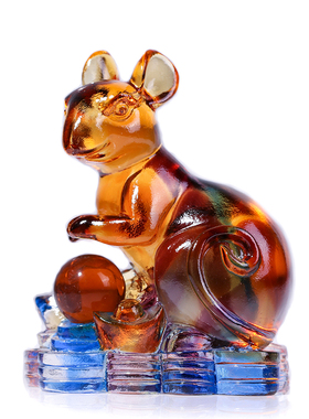 琉璃十二生肖工艺品摆饰鼠牛虎兔猪马牛羊鸡兔龙蛇电视柜装饰品