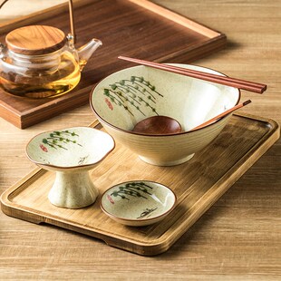 小清新复古创意一人食一人份碗碟筷套装 家用商用小套装陶瓷餐具