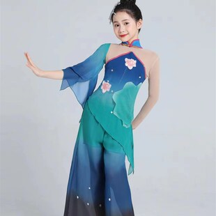 古典舞演出服女飘逸伞舞羽化灵蛇舞蹈服扇子舞儿童舞台表演秧歌服