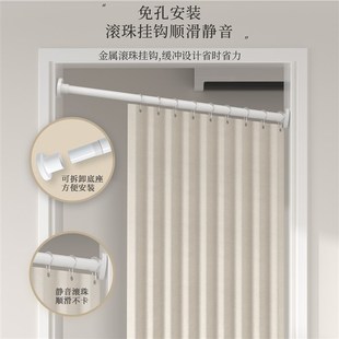 折叠门帘隔断帘磁吸家用免打孔隐形空调卧室玄关厨房衣帽间遮挡帘