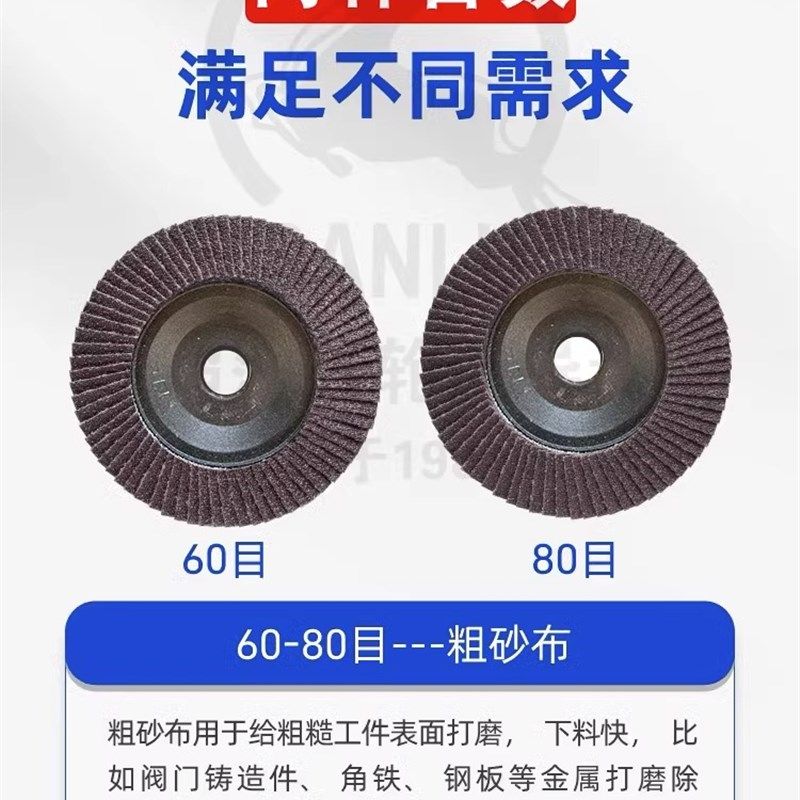 三鹿百叶片加厚百叶页轮角磨机砂布轮不锈钢抛光片木工打磨片100,标准件/零部件/工业耗材,百叶轮,淘宝优惠券,粉丝福利购,淘宝优惠卷