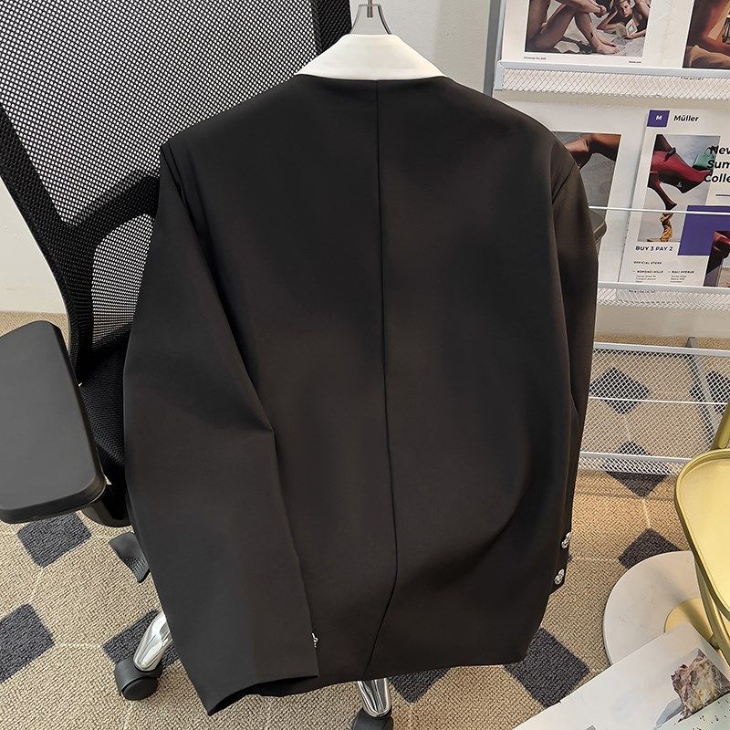 新中式小众高级盘扣西装上衣男春秋款立领垫肩中山唐装小西服外套,男装,西服,淘宝优惠券,粉丝福利购,淘宝优惠卷