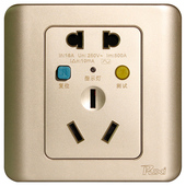 电热水器空调 漏电保护插座16a带开关86型五孔漏电保护器插座家用