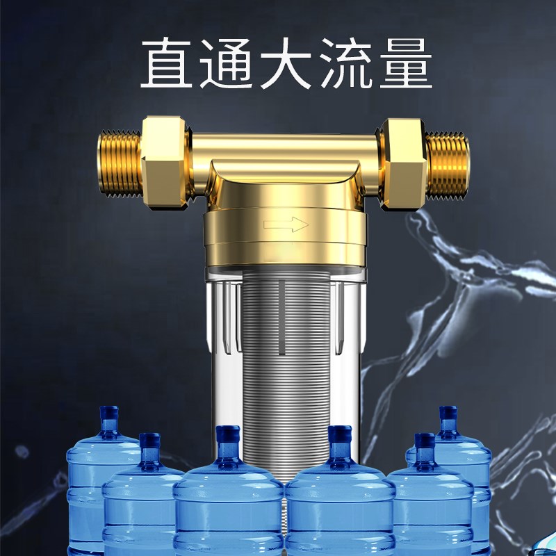前置自来水家用自动反冲洗净水器井水管塔大流量铜进户全屋
