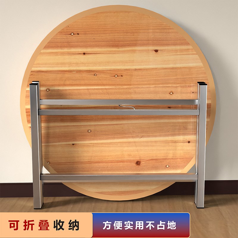 加厚圆桌实木餐桌圆桌带转盘家用饭店酒店圆形桌子大圆桌人