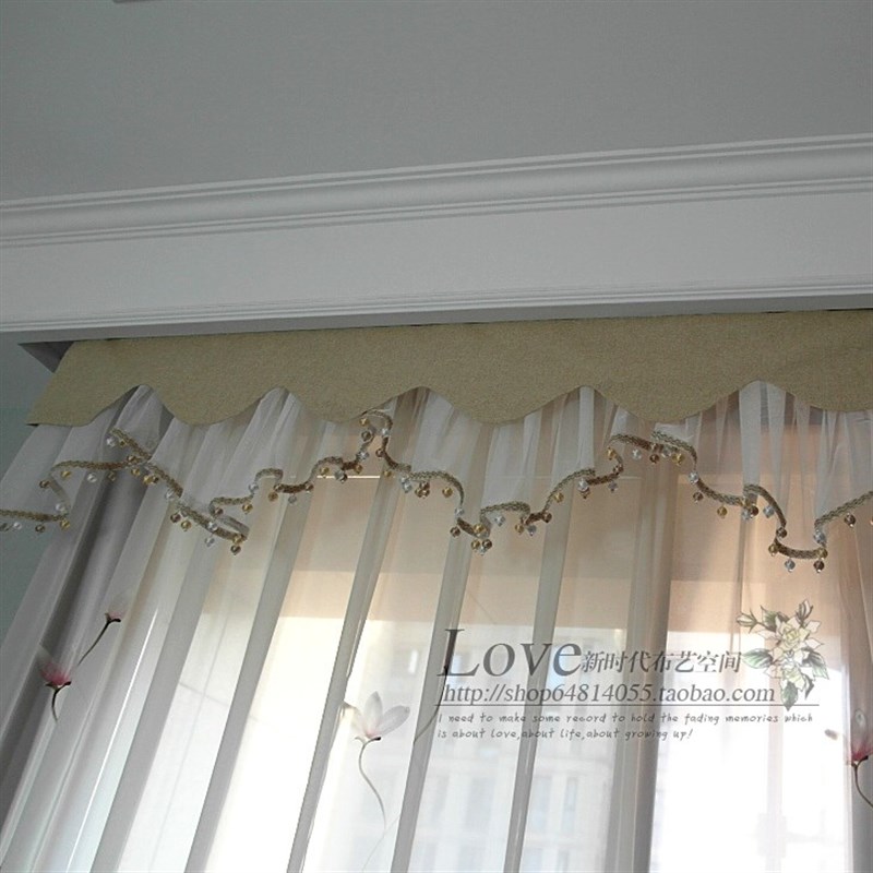 老店爆款公主风装饰帘头窗纱纱帘窗帘法式窗幔客厅卧室魔术贴穿杆