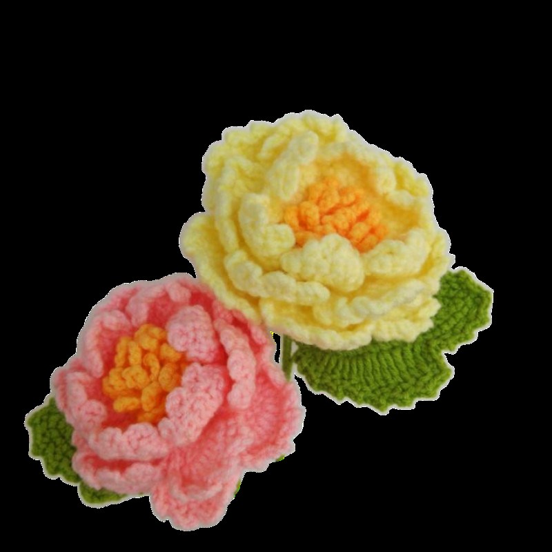 毛线编织花束成品牡丹花手工制作DIY仿真毛线花室内摆放创意礼品