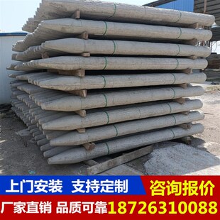 水泥仿木桩五连排仿木树皮桩河道挡土仿真树桩菜园园护栏