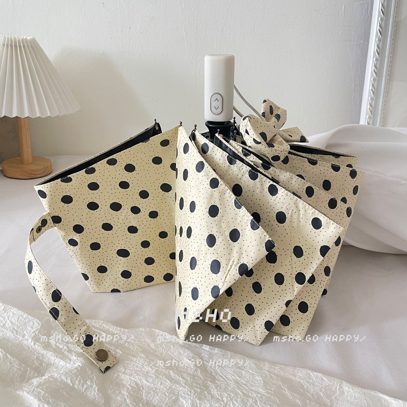 mho草间弥生~波点系定制自动晴雨两用折叠遮阳太阳黑胶雨伞女伞