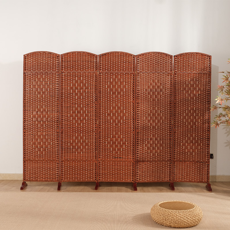 草编屏风折叠实木卧室隔断家用背景入门玄关饭店客厅折屏