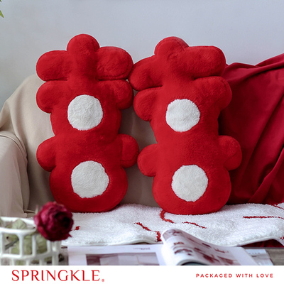 ingl结婚用品婚庆毛绒喜字抱枕一对新婚房床上装饰布置靠垫