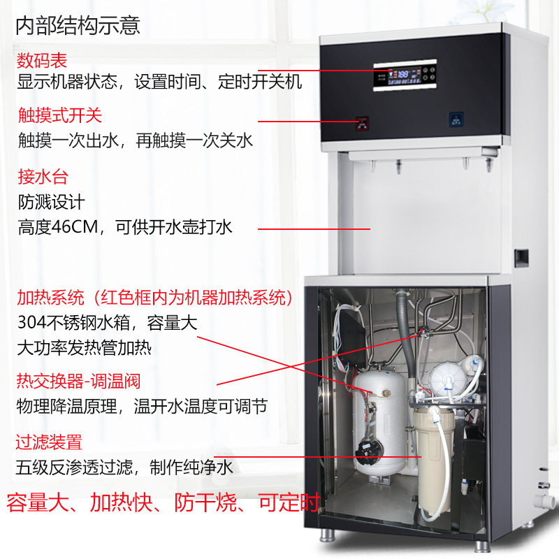 直饮水商用水器大容量反渗透过净水办公学校工厂医院冰温热