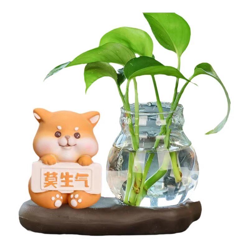 爱莫生气水培瓶插瓶水养绿萝器皿办公创意饰