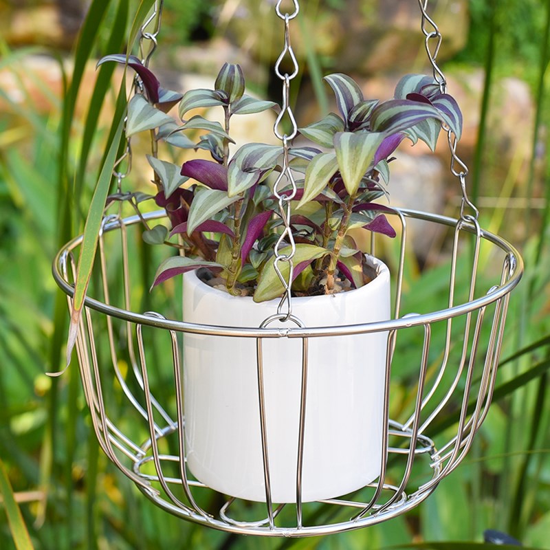 不锈钢吊篮悬挂式花架子阳台室内客厅绿植多肉吊篮艺术垂吊花盆架