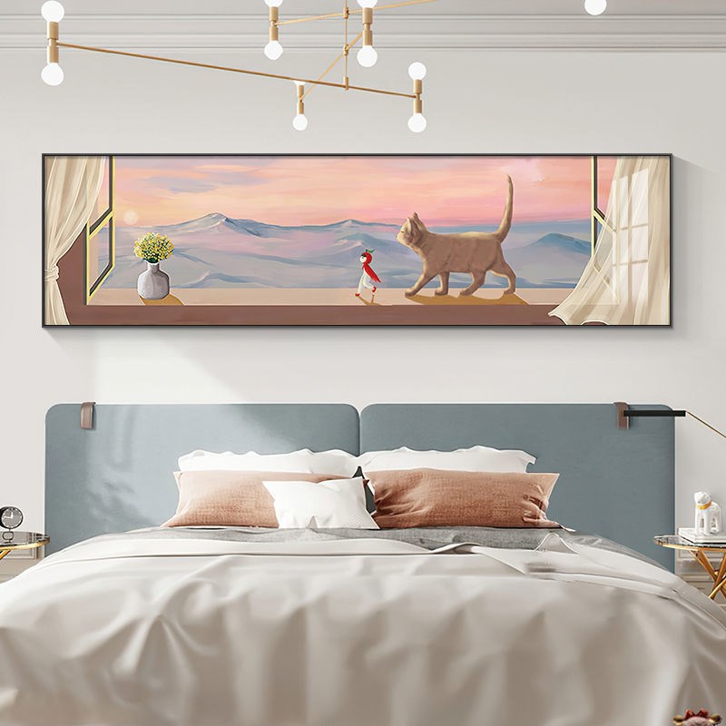 床头装饰无框画沙发卧室宾馆酒店公寓背景装饰画现代墙壁挂画