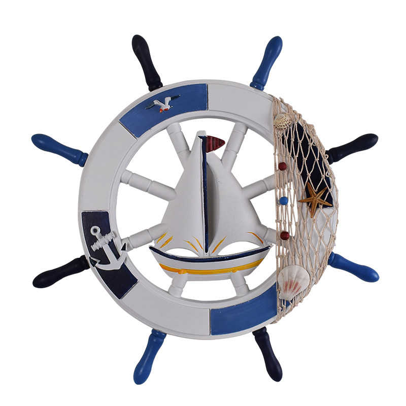 地中海风格木质船舵方向盘装饰挂件创意家居卧室儿童房背景墙壁挂,家居饰品,壁饰,淘宝优惠券,粉丝福利购,淘宝优惠卷