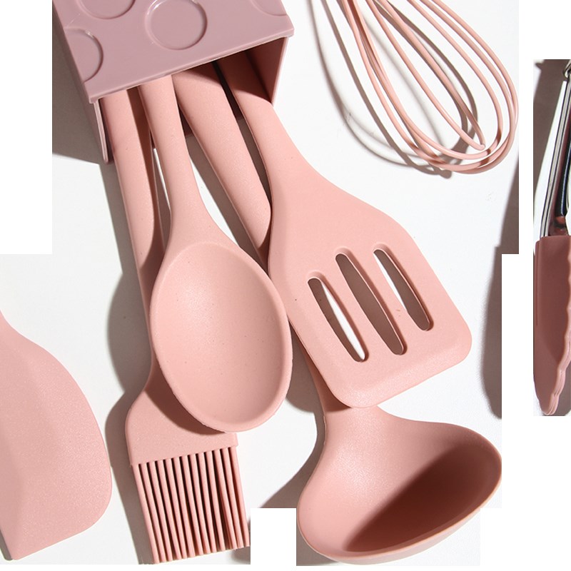 家用迷你硅胶厨具不粘锅炒菜铲勺子8件烘焙宝宝辅食可用耐高温